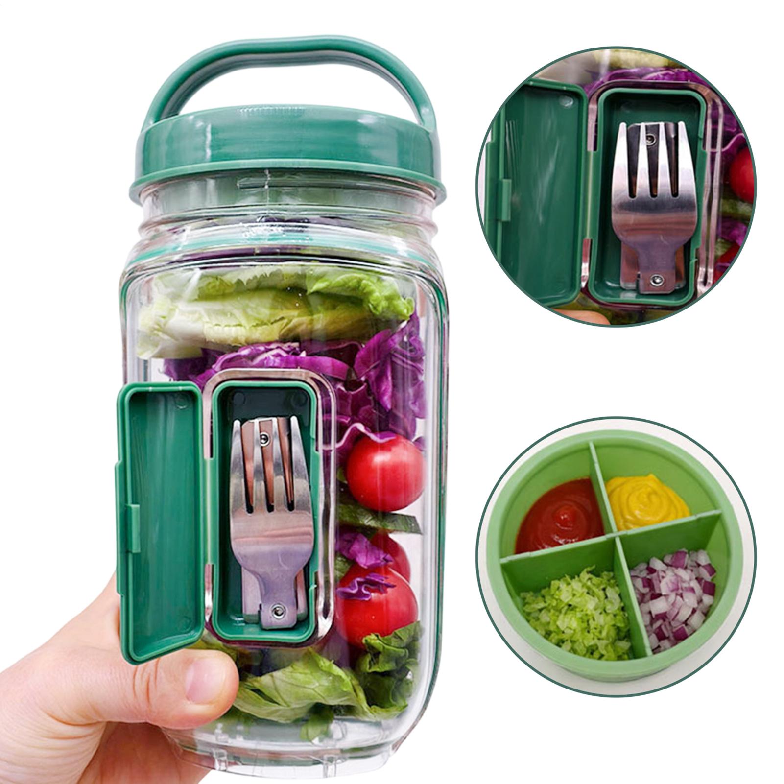 Meal Prep Gym - Saladepot met zijopening 1000ml Lekvrije saladecontainer