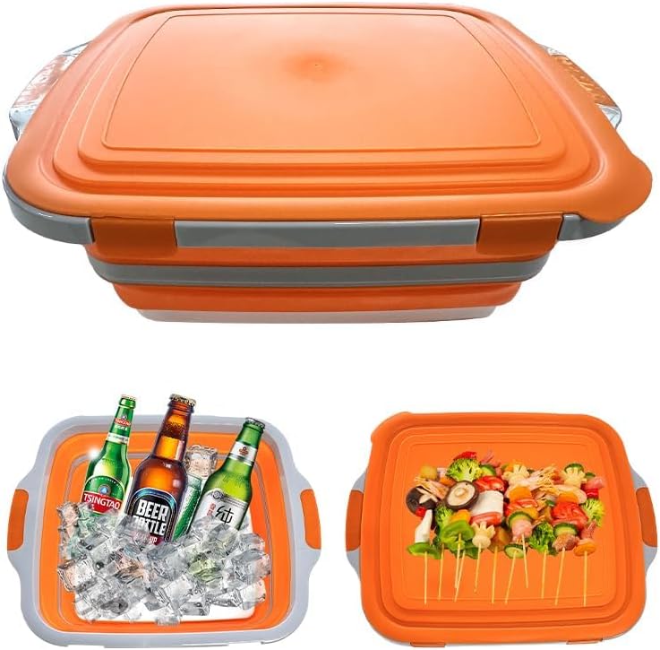 Meal Prep Cutting - 3-in-1 M opvouwbare BBQ-voorbereidingsbak met deksel,