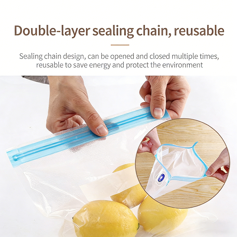 Meal Prep Ziplock - Nieuwe herbruikbare vacuümzakken met ziplock, BPA-vrij,