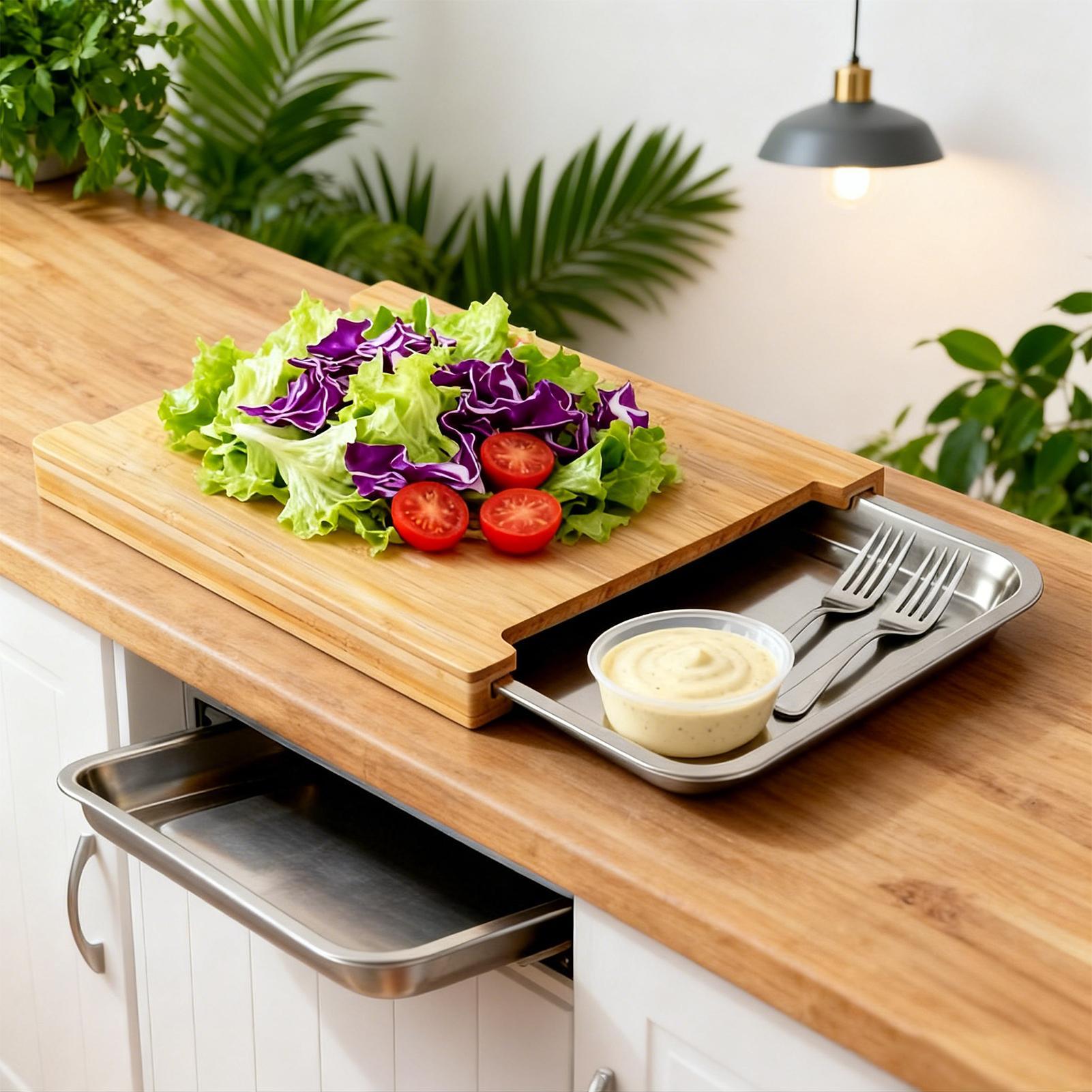 Meal Prep Cutting - Houten snijplanken voor de keuken, antislip,