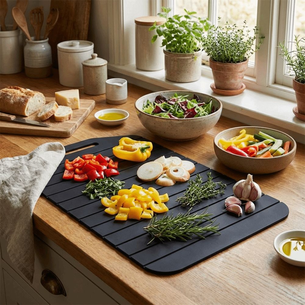 Food Prep Mat - Antislip opvouwbare snijplank met flexibele handgreep,