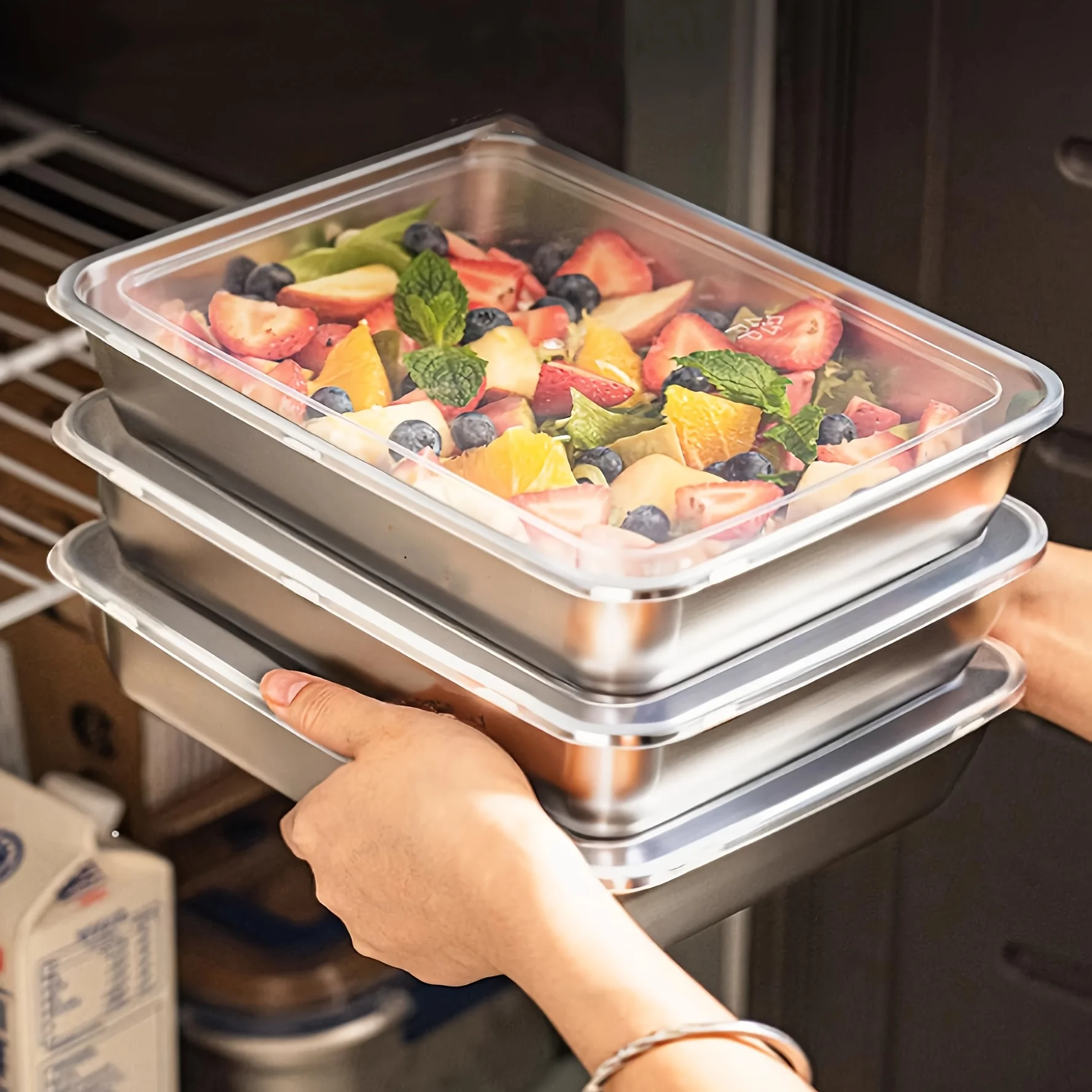 Meal Prep Freezer - 3-delige RVS voedselcontainers & lunchbox, lekvrij
