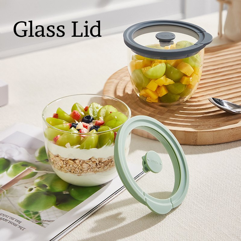 Meal Prep Yogurt Bowl - Glazen Overnight Oats-container met luchtdicht deksel,