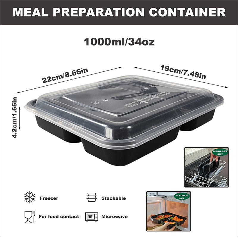 3-delige 34 Oz/1000 ml, 12/35  - Meal Prep Gym recensie en prijs